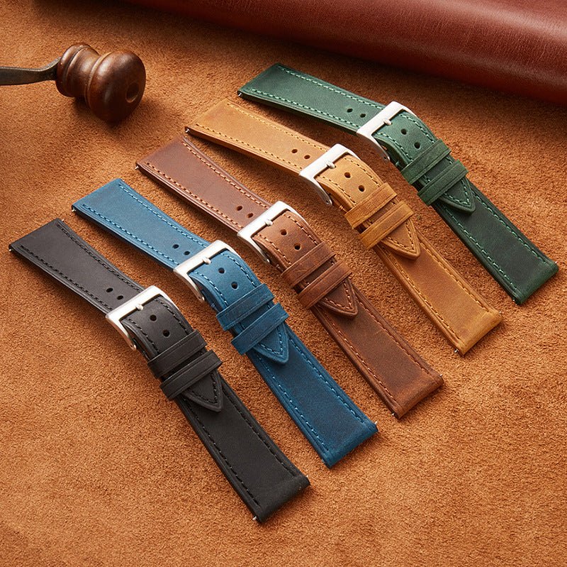 18mm vintage leather watch strap best sale