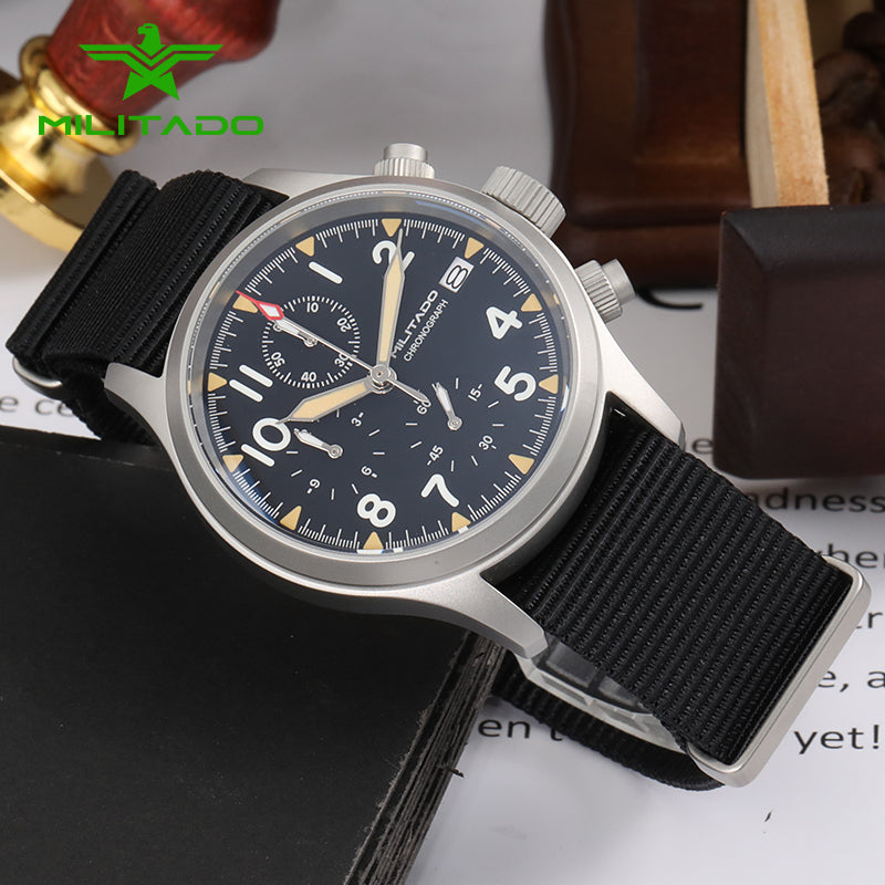 ☆Flash Sale☆Militado Retro VK67 Quartz Chronograph Watch - 3 Dial –  Tactical Frog Watch Store