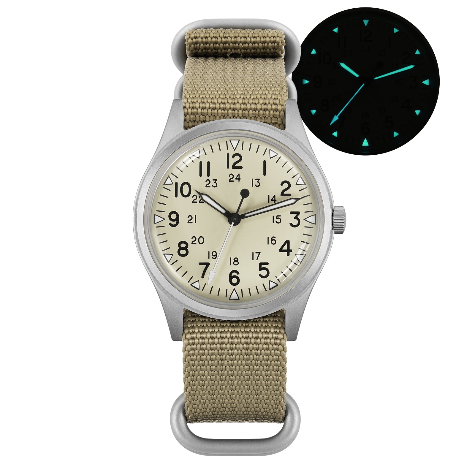 ★SuperOfertas ★Militado 36mm Reloj militar de campo color caqui