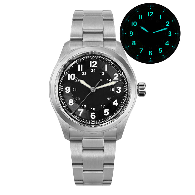 In Stock ! Militado 38mm VH31 Retro Field Watch ML08 Steel Bracelet