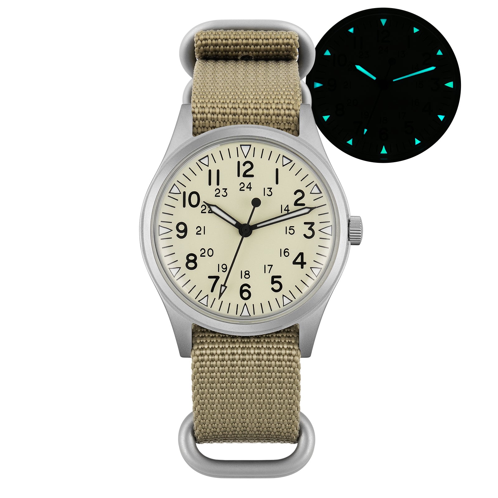 ★SuperOfertas ★Militado 36mm Reloj militar de campo color caqui