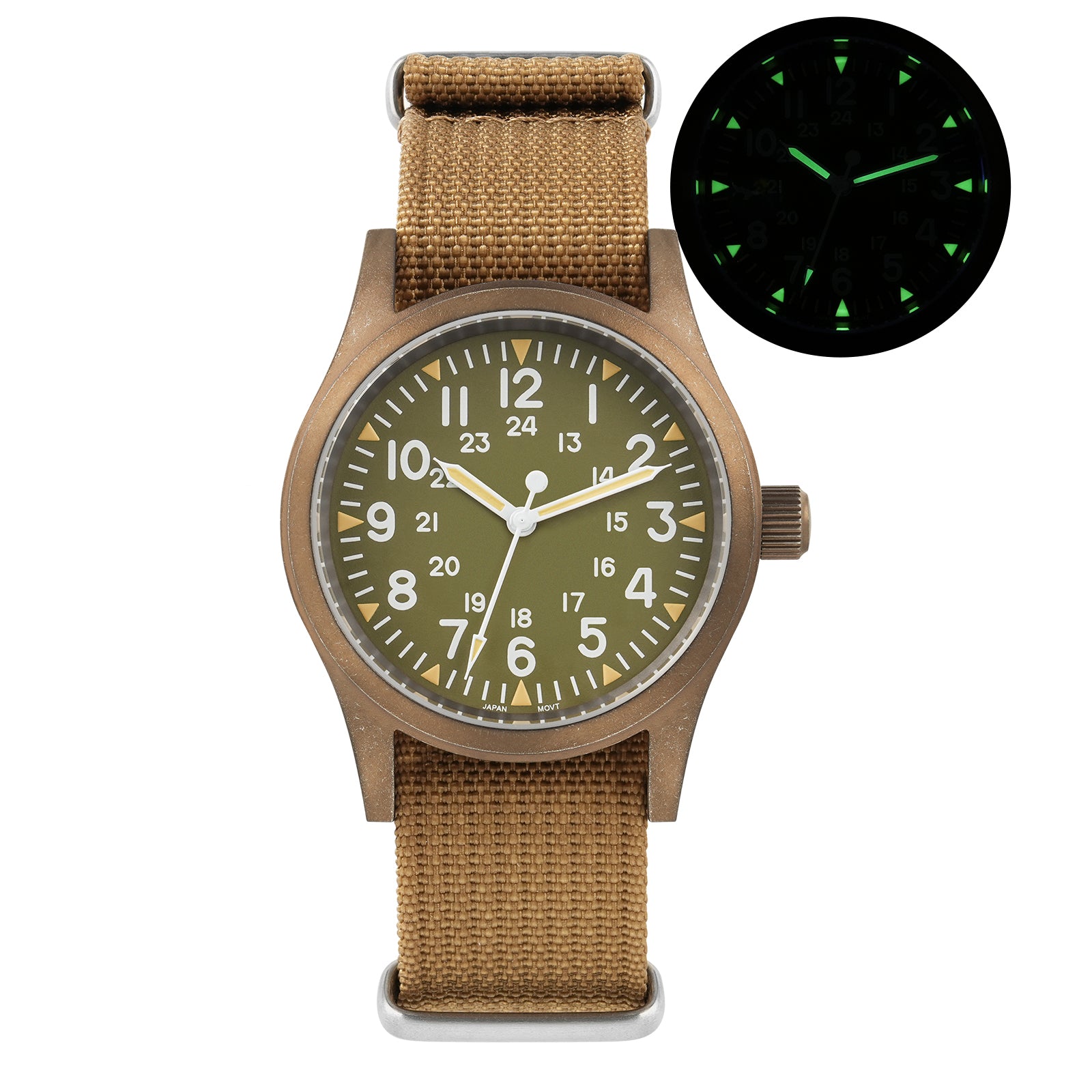 ★SuperOfertas ★Militado 38mm Reloj militar de campo con cristal de zafiro ML05