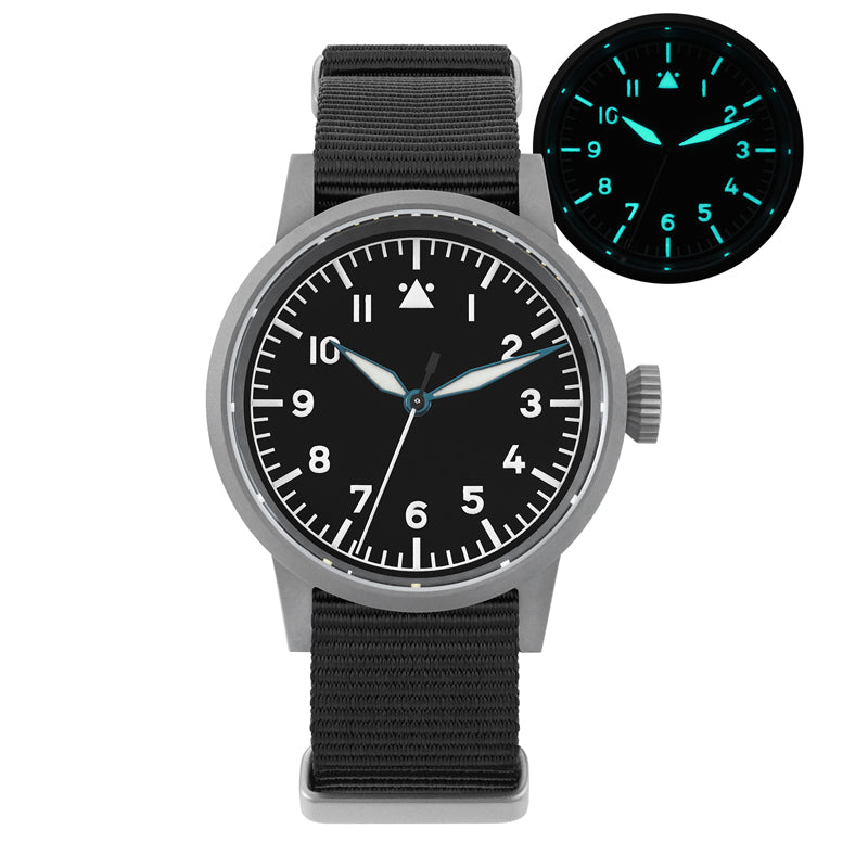 Militado 37mm Sapphire Crystal Retro Flieger Pilot Watch ML10