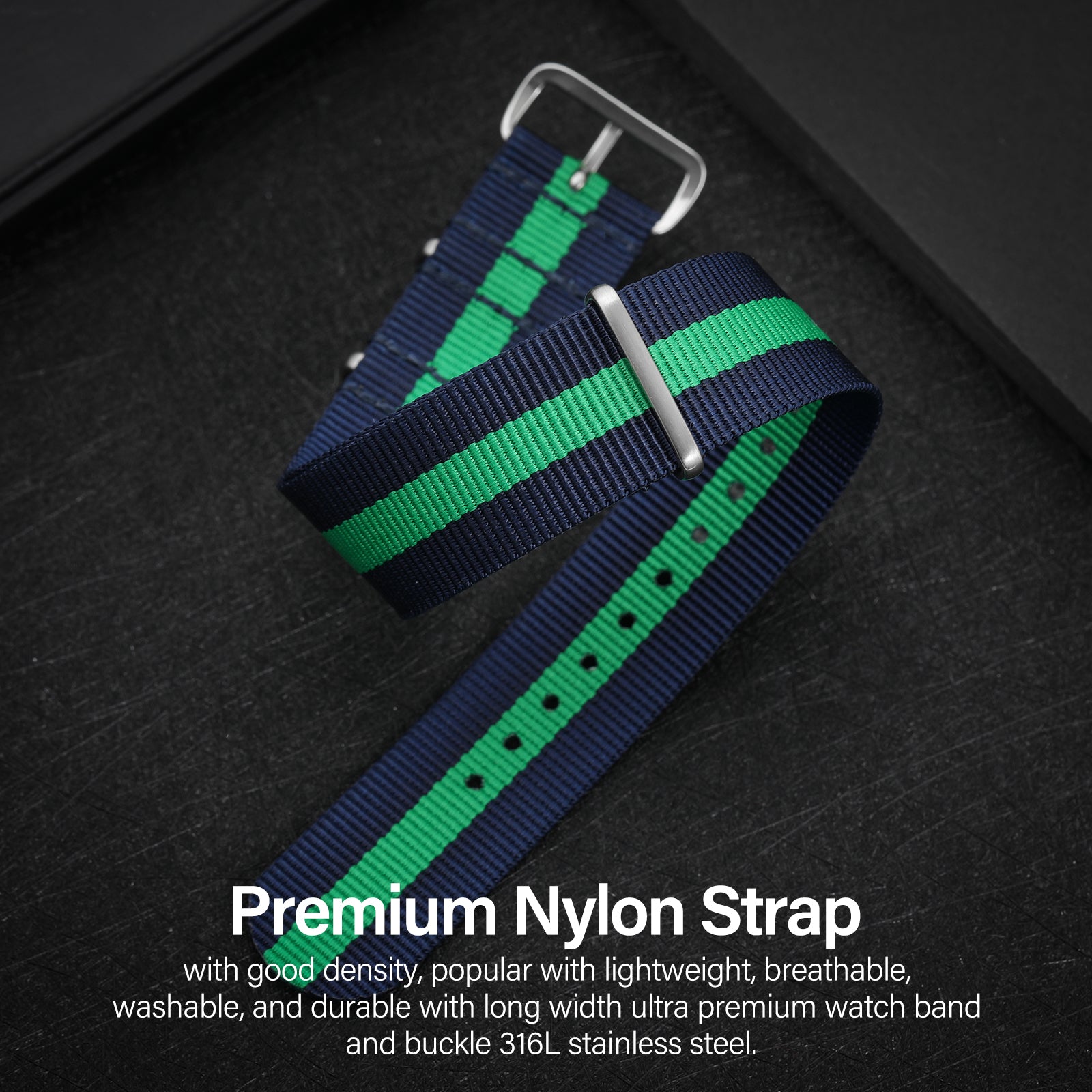 Premium Quality Nylon Watch Band 22mm 20mm 18mm