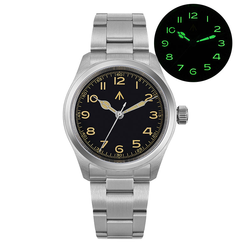 Metal Bracelet Available ! Militado 38mm Retro VH31 Military Watch ML08