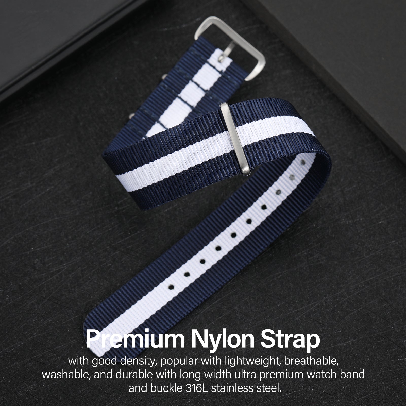 Premium Quality Nylon Watch Band 22mm 20mm 18mm