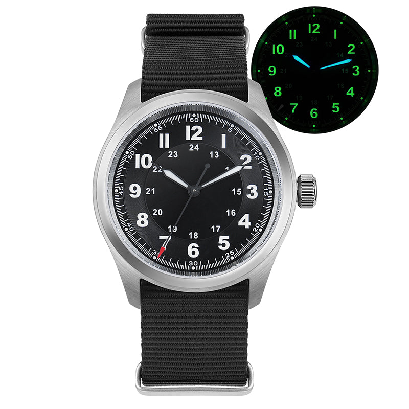 Militado 36 mm Reloj de campo de cuarzo D12 - Agujas tipo lápiz