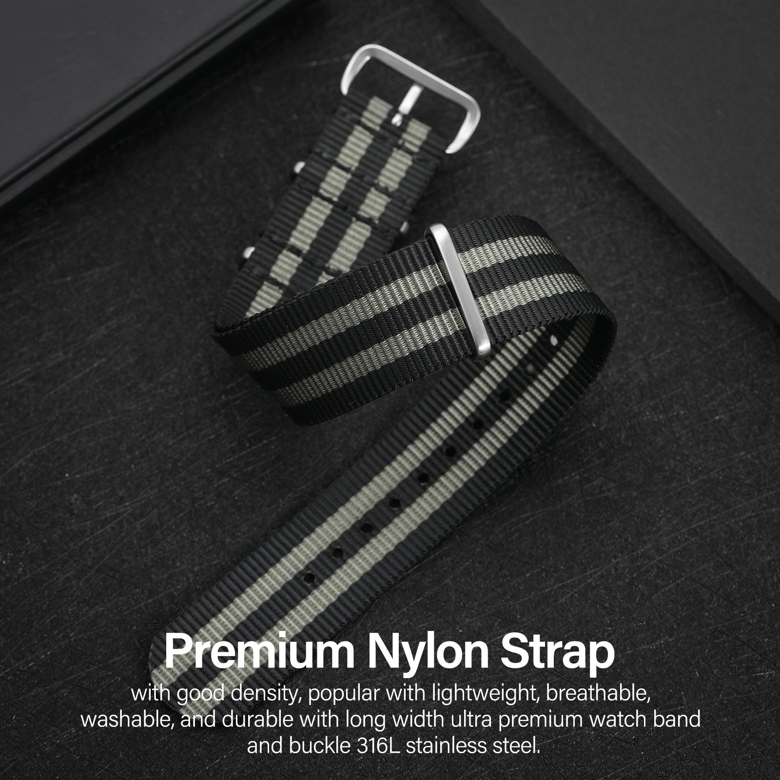 Premium Quality Nylon Watch Band 22mm 20mm 18mm