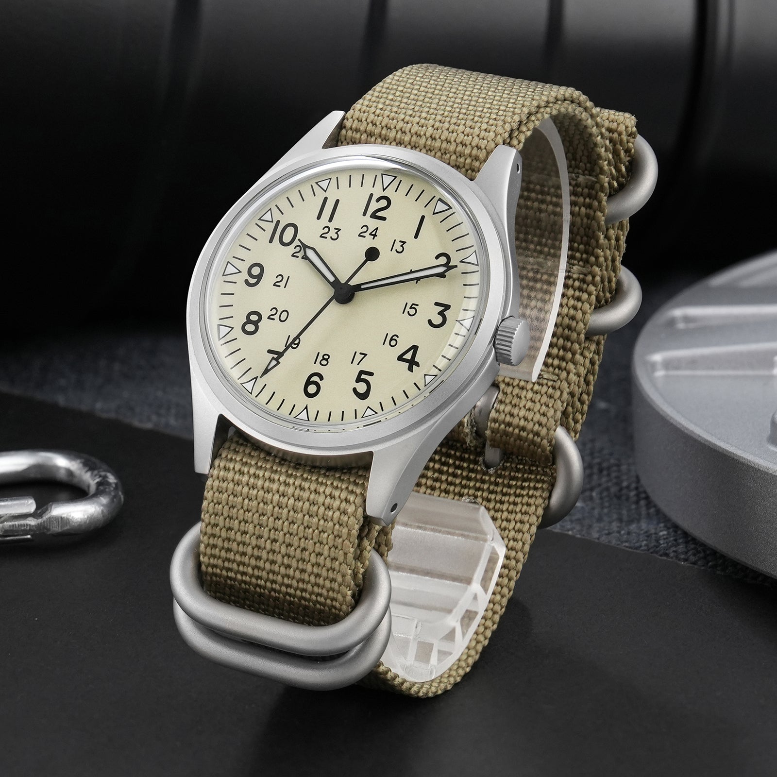 ★SuperOfertas ★Militado 36mm Reloj militar de campo color caqui