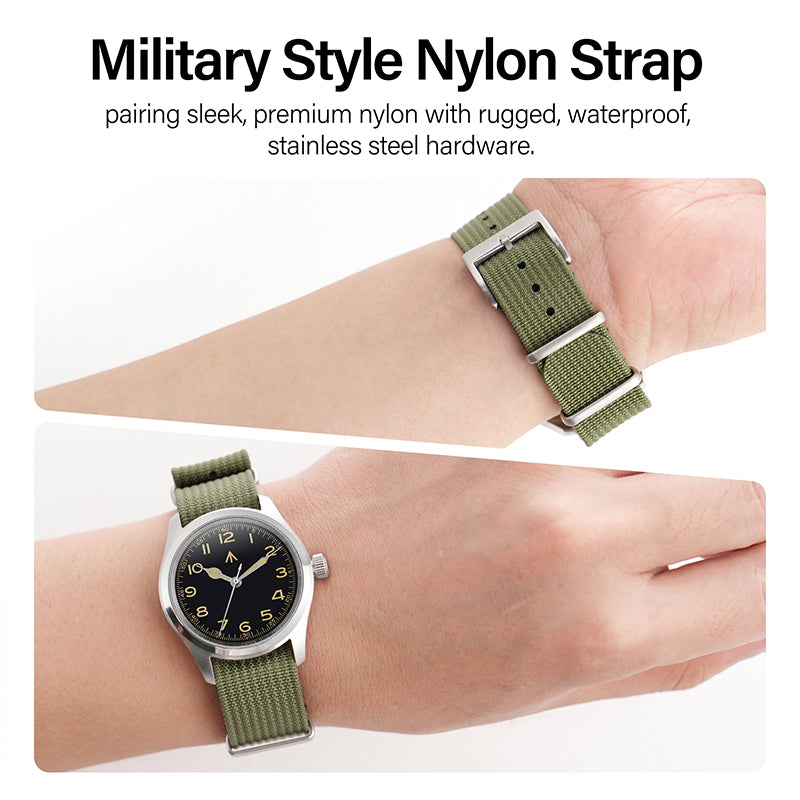 High Quality Nylon Watch Band Sandblast Buckle 19mm