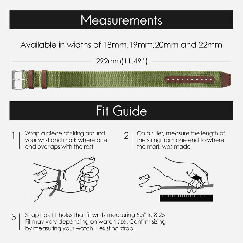 High Quality Nylon Watch Band For Military Watch Field Watch 18mm 20mm 22mm