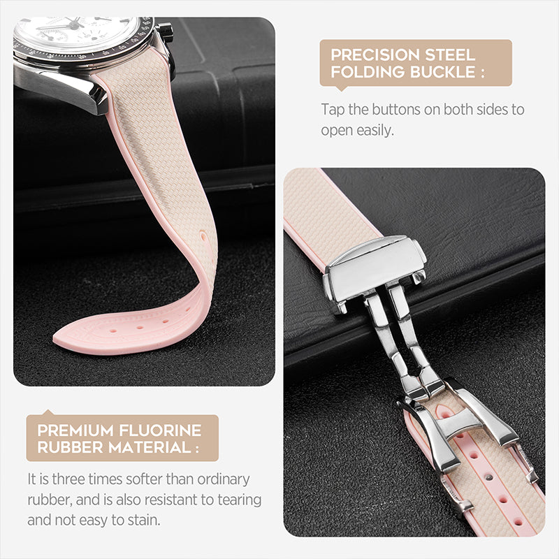 Soft Rubber Watch Band Silicone Watch Strap FKM Strap 20mm 22mm