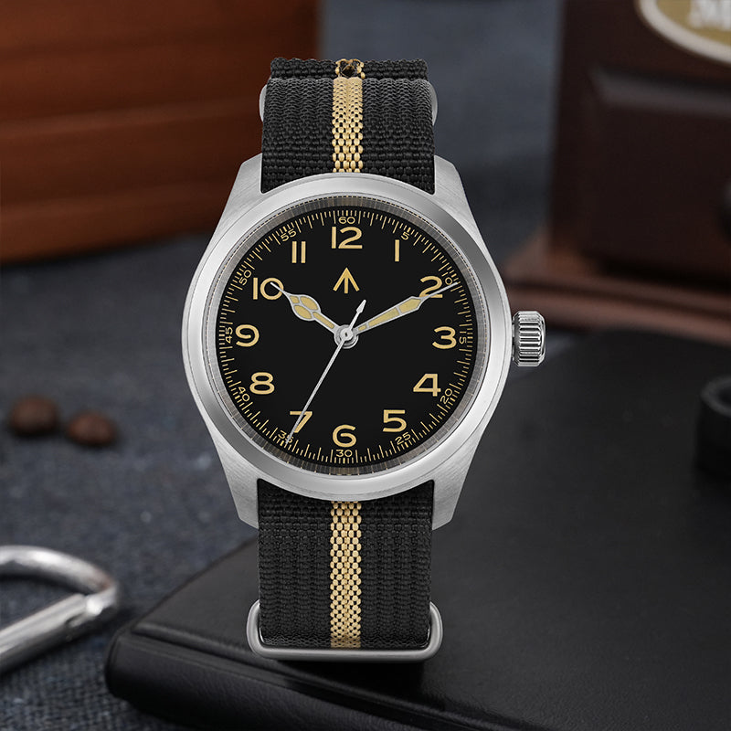 Militado 36 mm Reloj de campo de cuarzo D12 - Agujas tipo lápiz