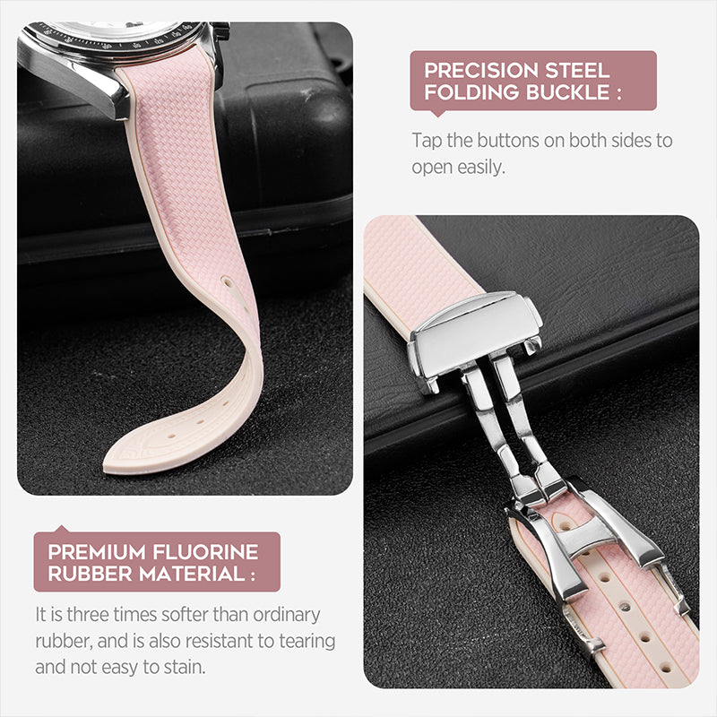 Soft Rubber Watch Band Silicone Watch Strap FKM Strap 20mm 22mm