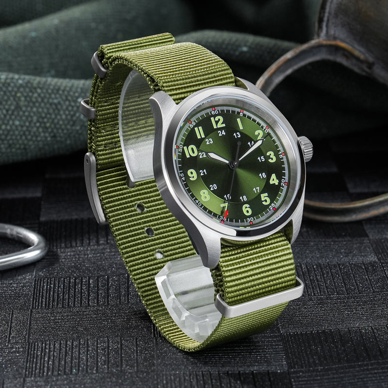 Metal Bracelet Available ! Militado 38mm Retro VH31 Military Watch ML08