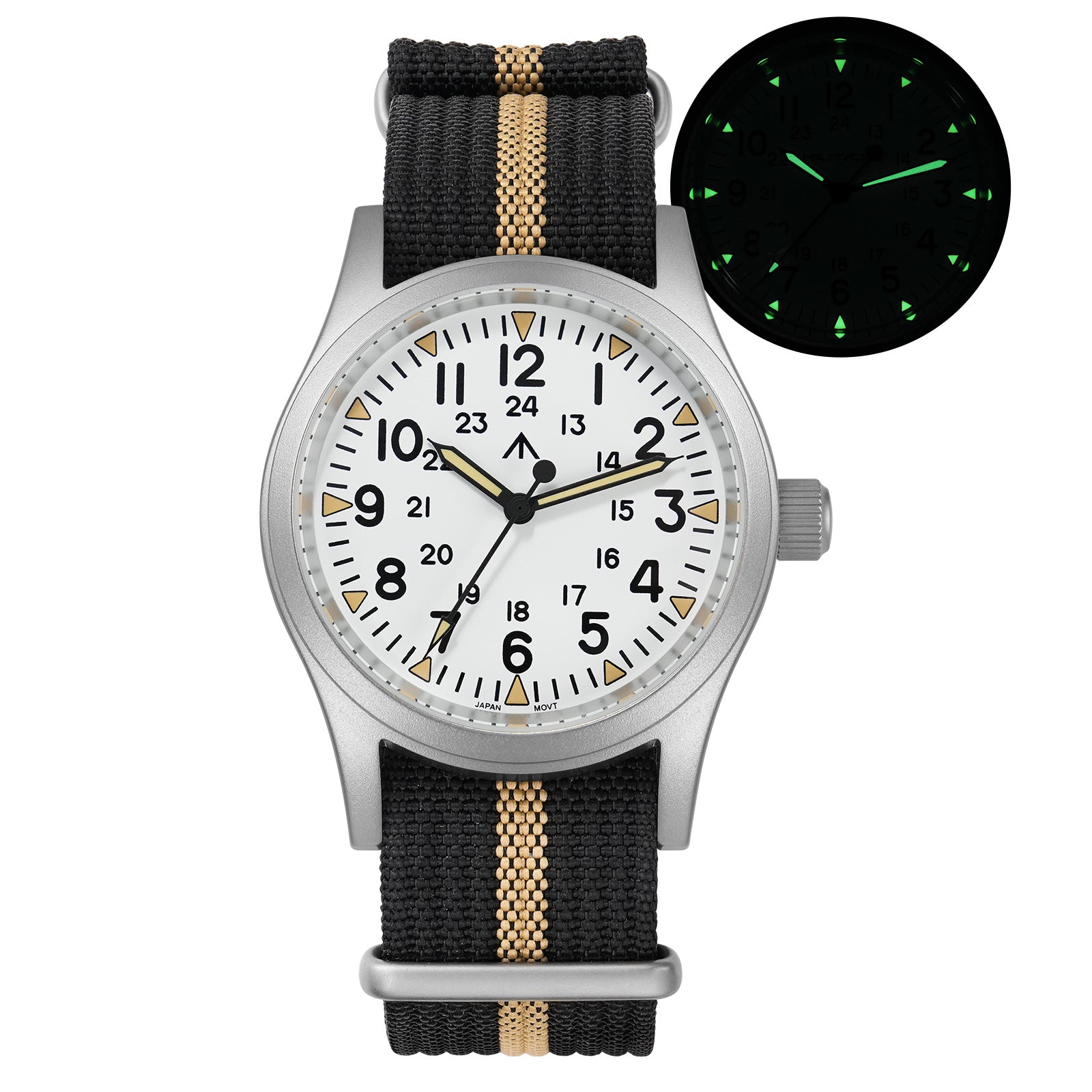 ★SuperOfertas ★Militado 38mm Reloj militar de campo con cristal de zafiro ML05