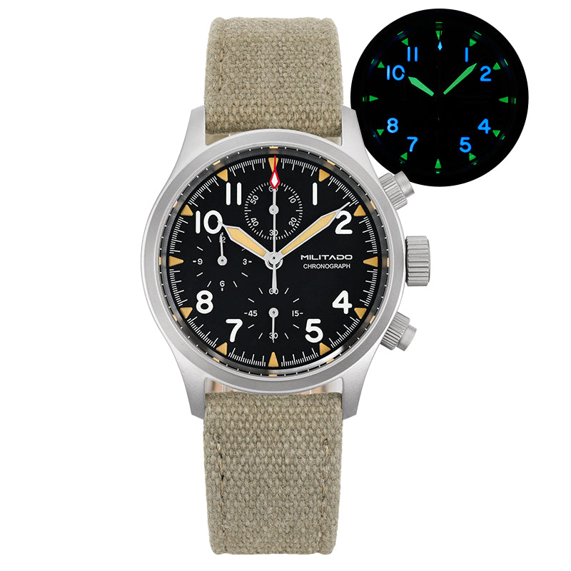 ☆11.11 Sale☆Militado Retro VK67 Quartz Chronograph Watch ML1868