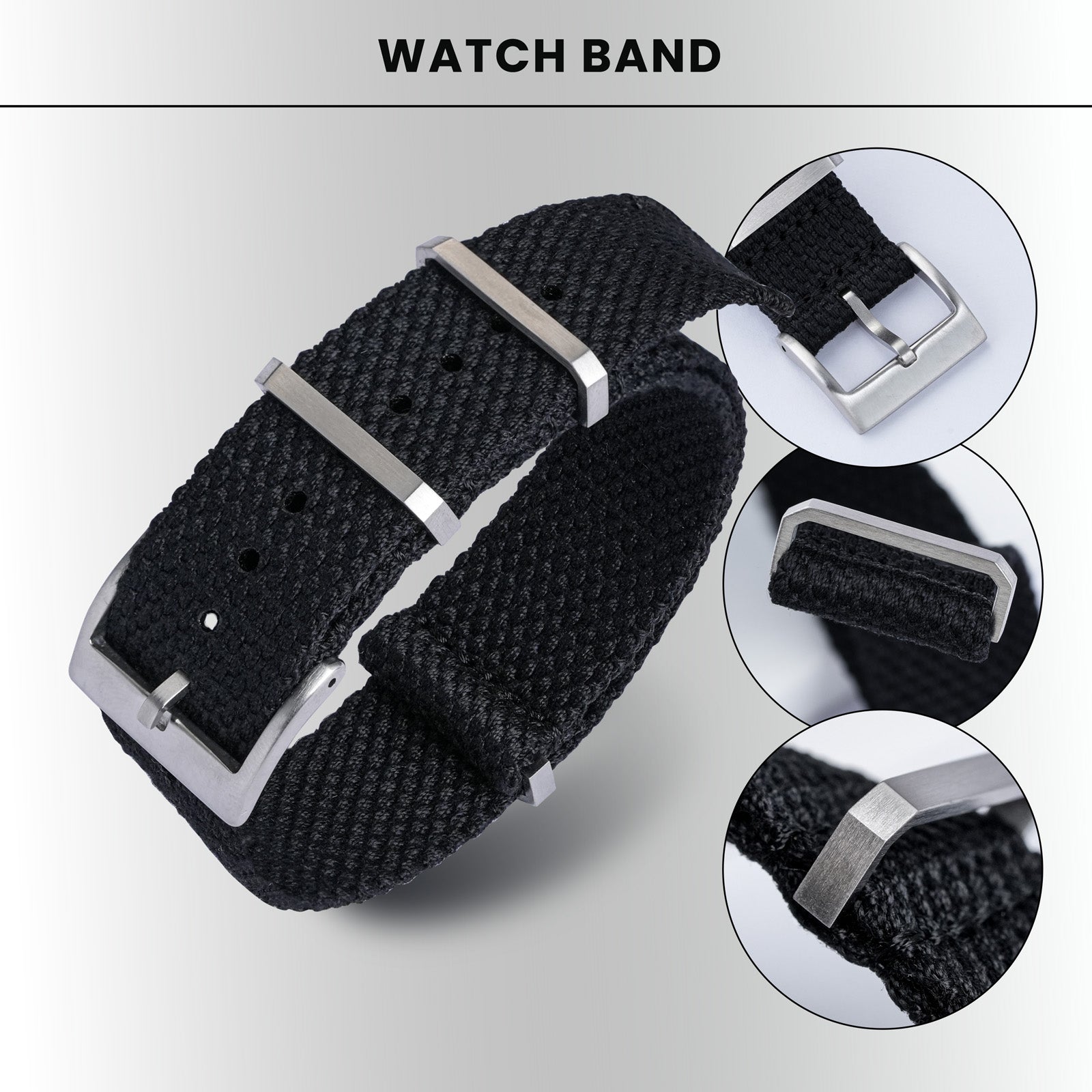 Militado Premium Quality Soft Watch Cotton Strap Watch Strap 20mm 22mm