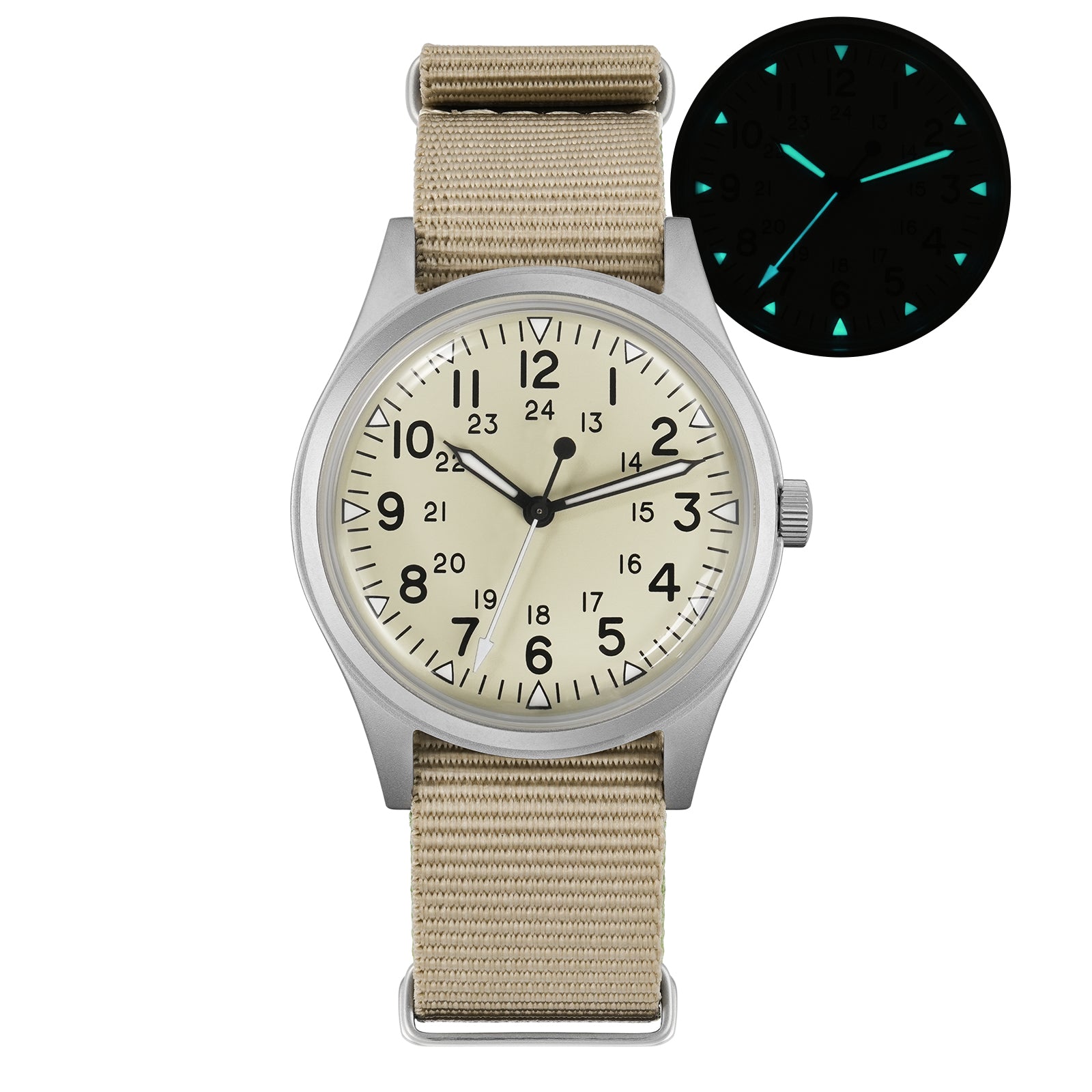 ★SuperOfertas ★Militado 36mm Reloj militar de campo color caqui