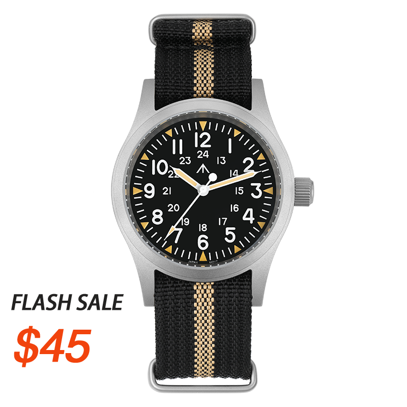 ★Spring Sale★Militado 38mm Sapphire Crystal Field Military Watch ML05