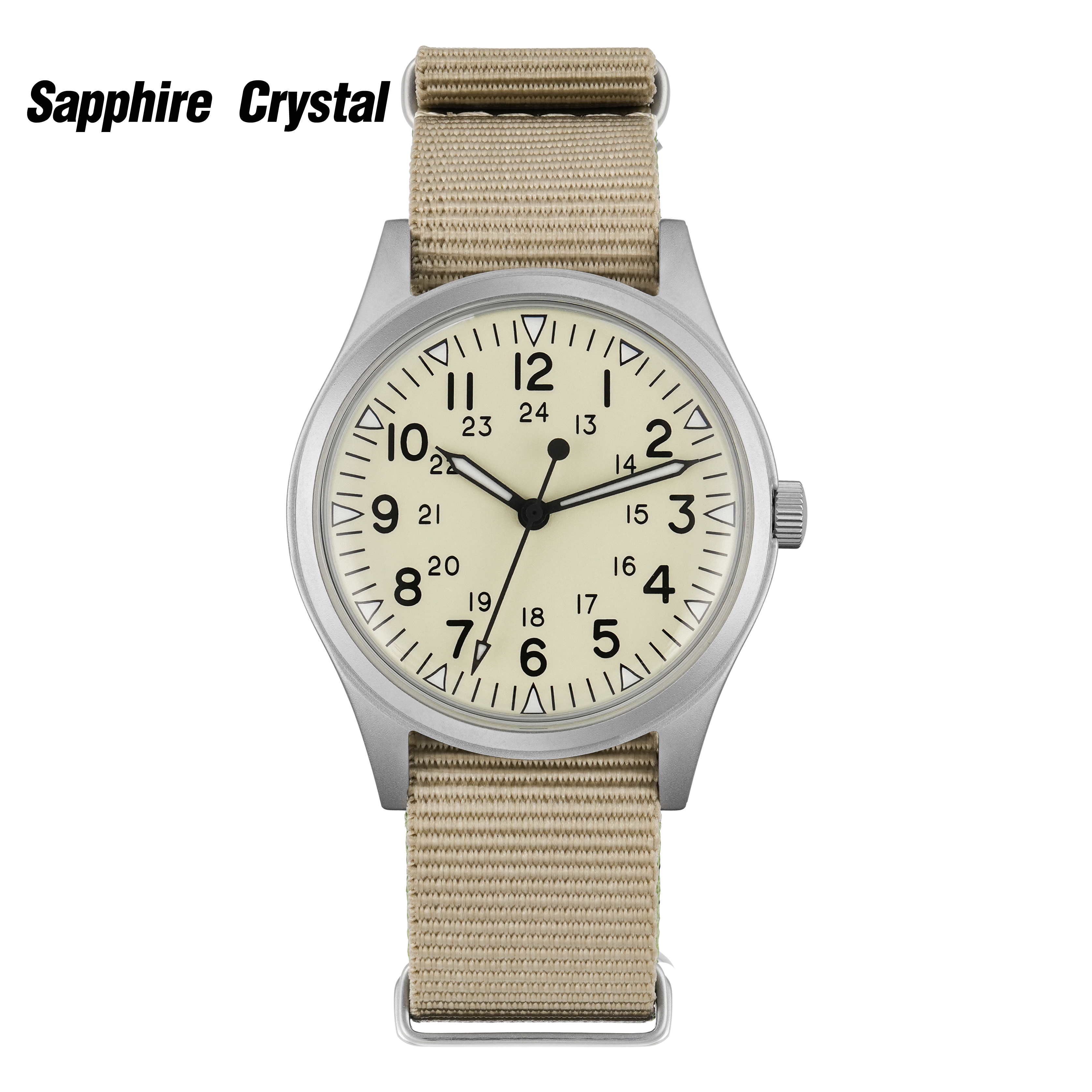 ★Flash Sale★Militado 36mm High Domed VH31 Field Watch ML07