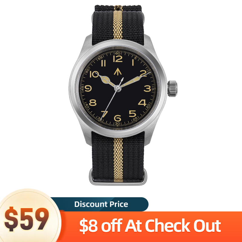 Hot Selling ! Militado 38mm Retro VH31 Military Watch ML08