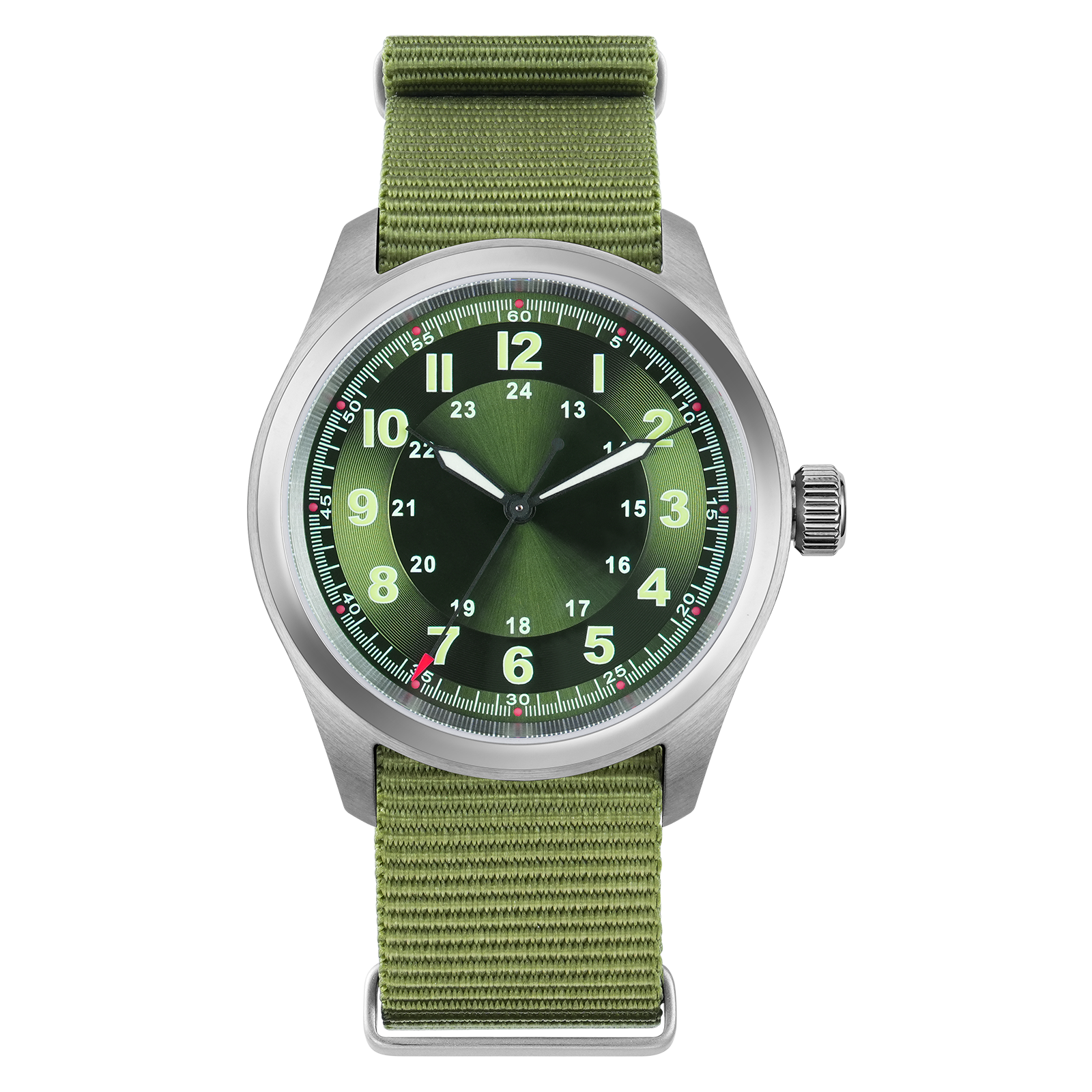 Militado 36 mm Reloj de campo de cuarzo D12 - Agujas tipo lápiz