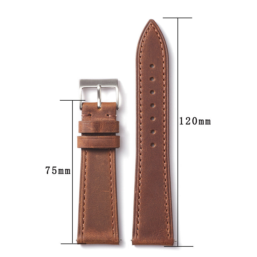 Militado Vintage Leather Watch Strap, Watch Band Width 18mm 20mm 22mm