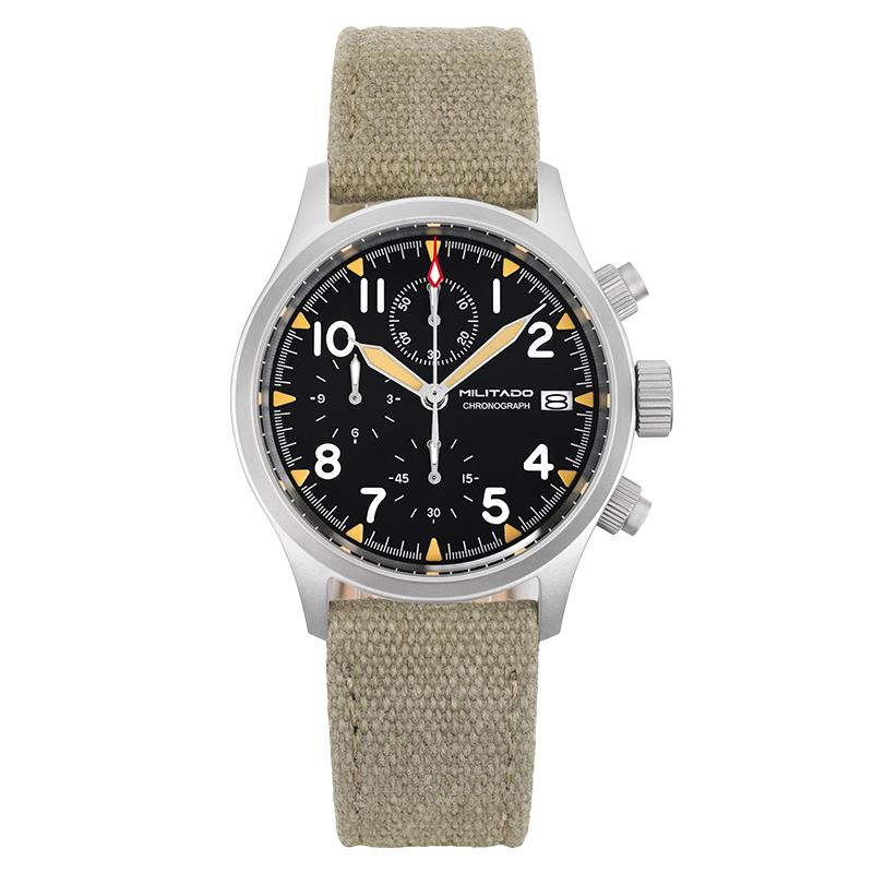 Reloj cronógrafo de cuarzo Militado Retro VK67 con 3 esferas