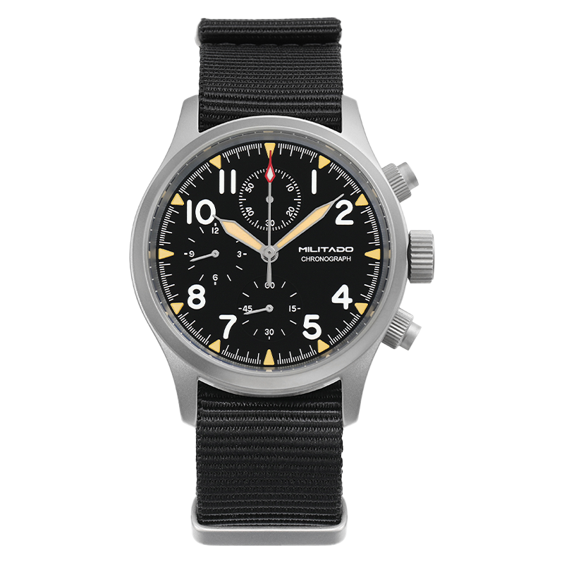 Reloj cronógrafo de cuarzo Militado Retro VK67 con 3 esferas