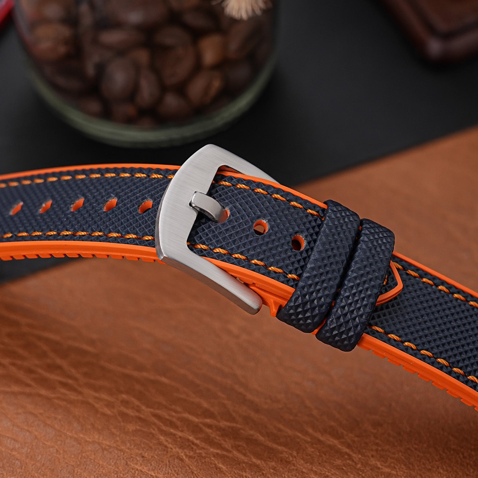 Durable FKM Watch Band Soft Rubber Strap  20mm 22mm