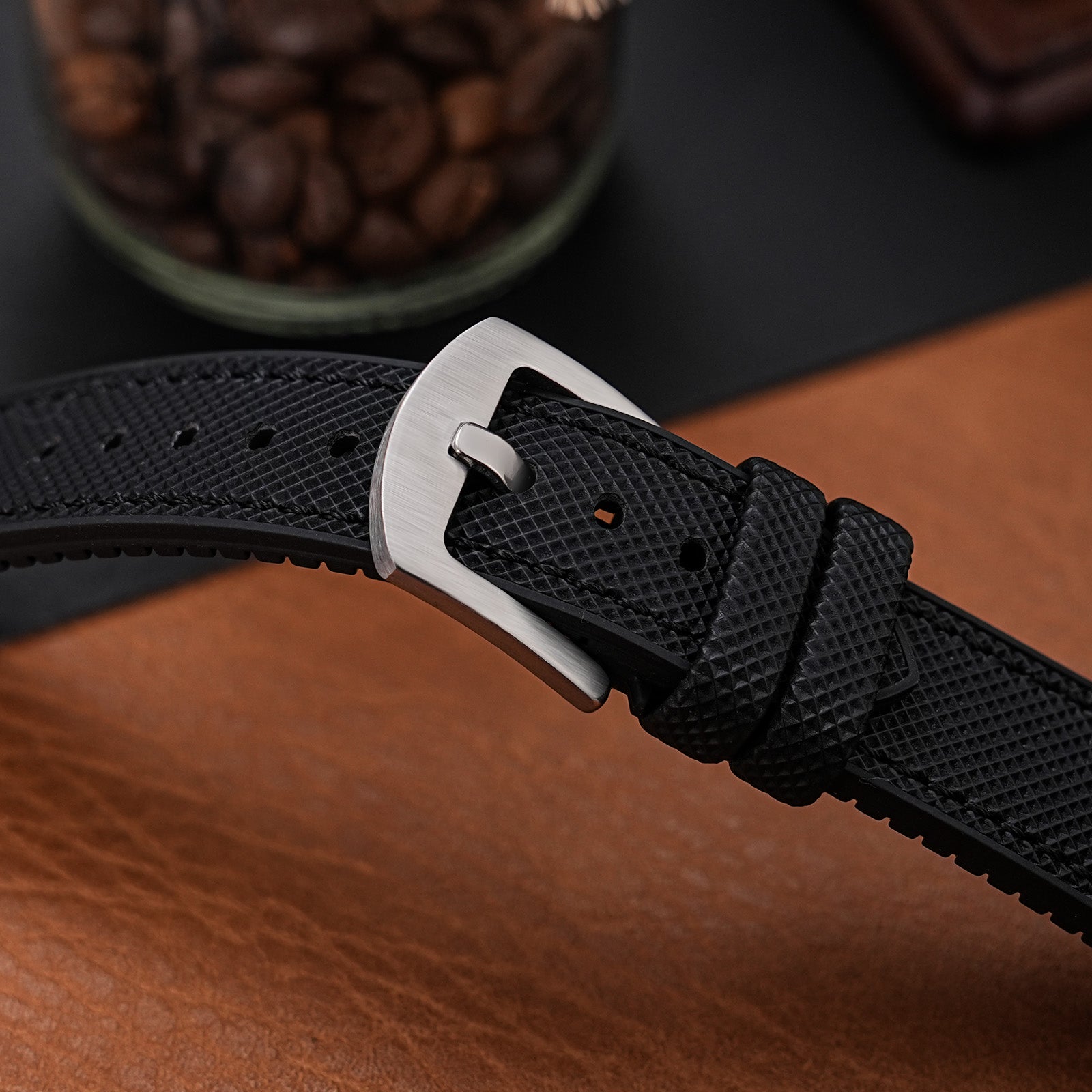 Durable FKM Watch Band Soft Rubber Strap  20mm 22mm