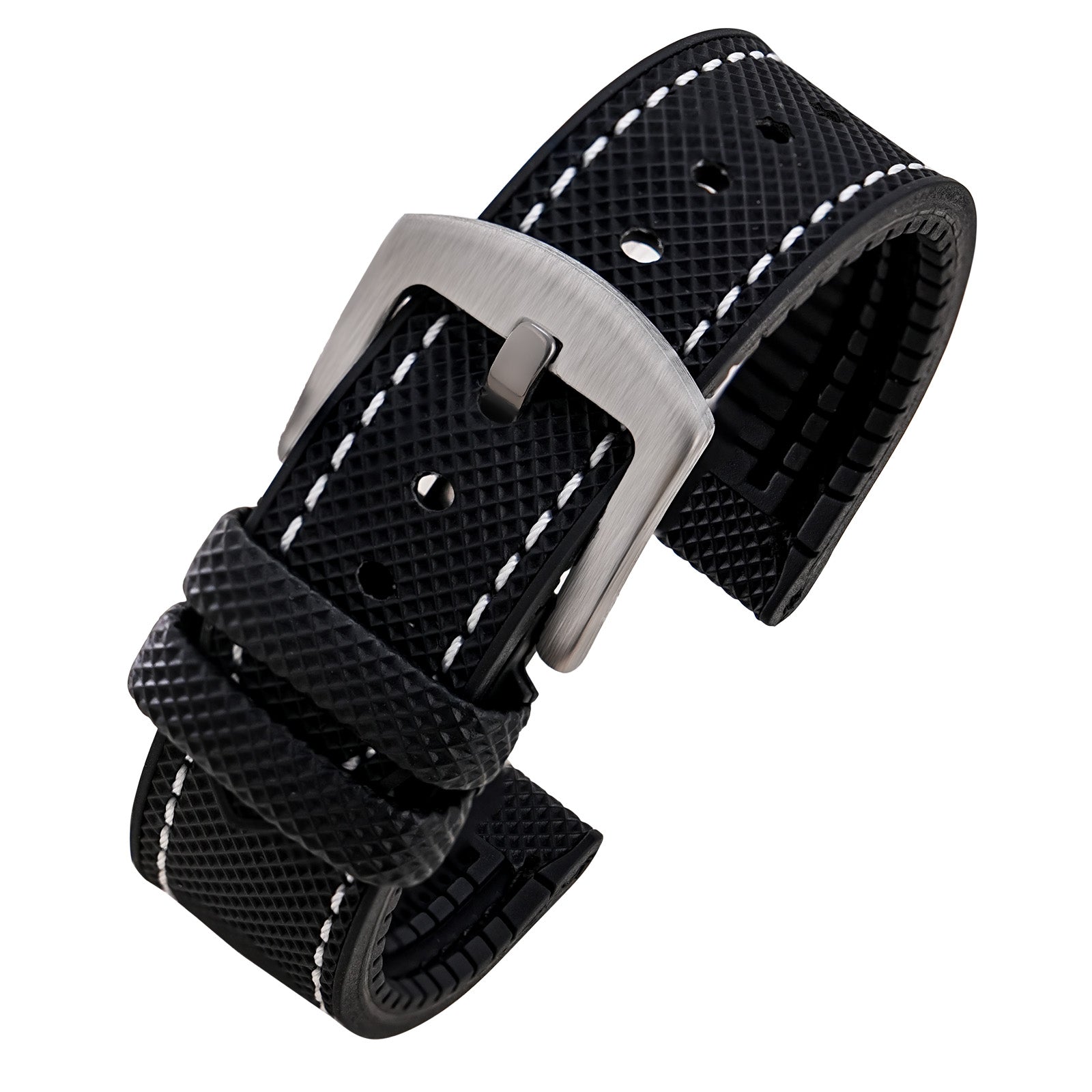 Durable FKM Watch Band Soft Rubber Strap  20mm 22mm