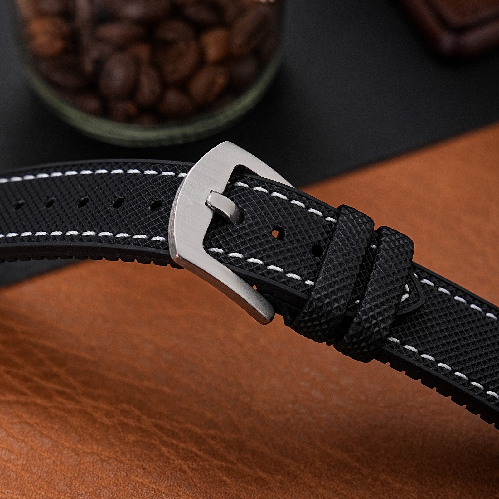 Durable FKM Watch Band Soft Rubber Strap  20mm 22mm