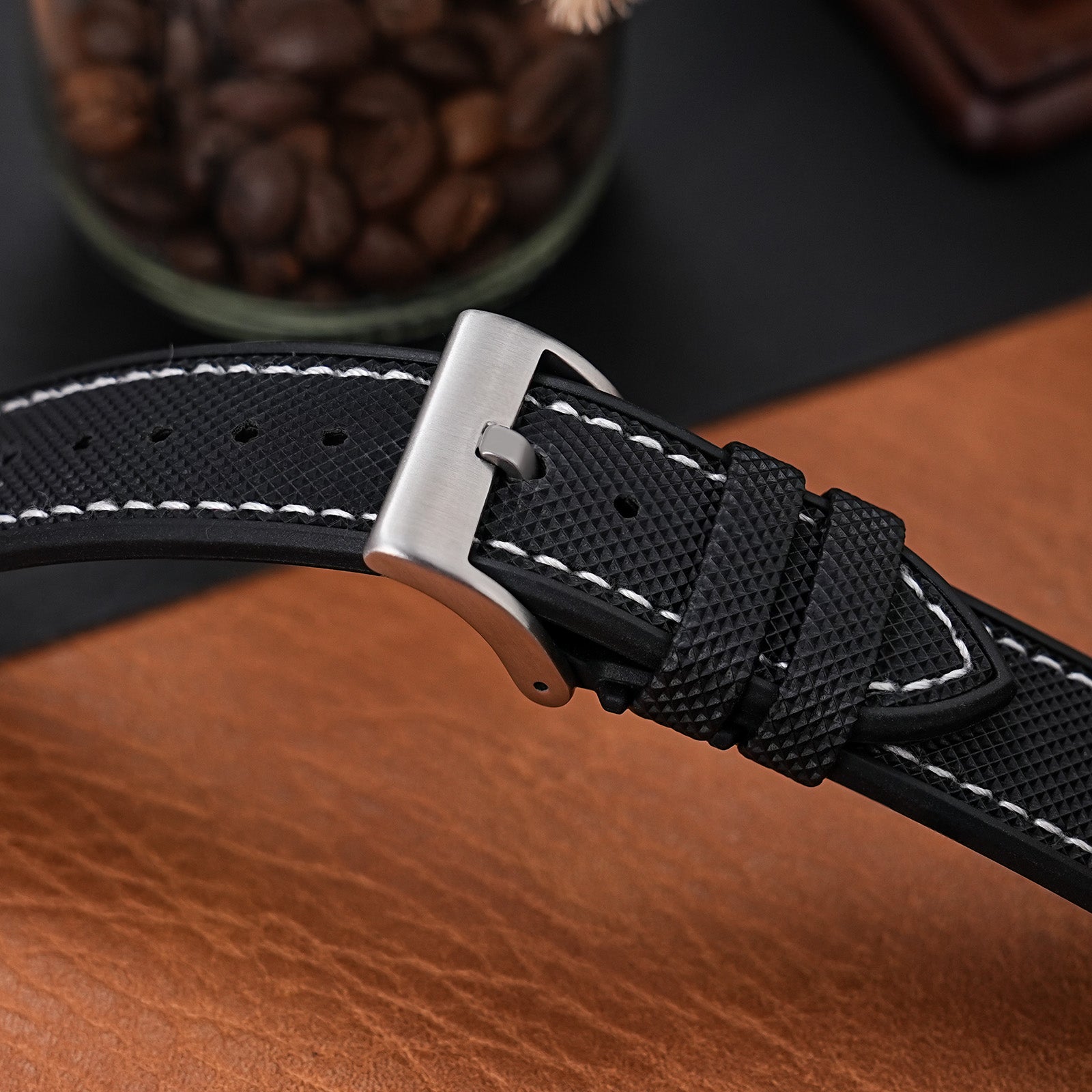 Durable FKM Watch Band Soft Rubber Strap  20mm 22mm