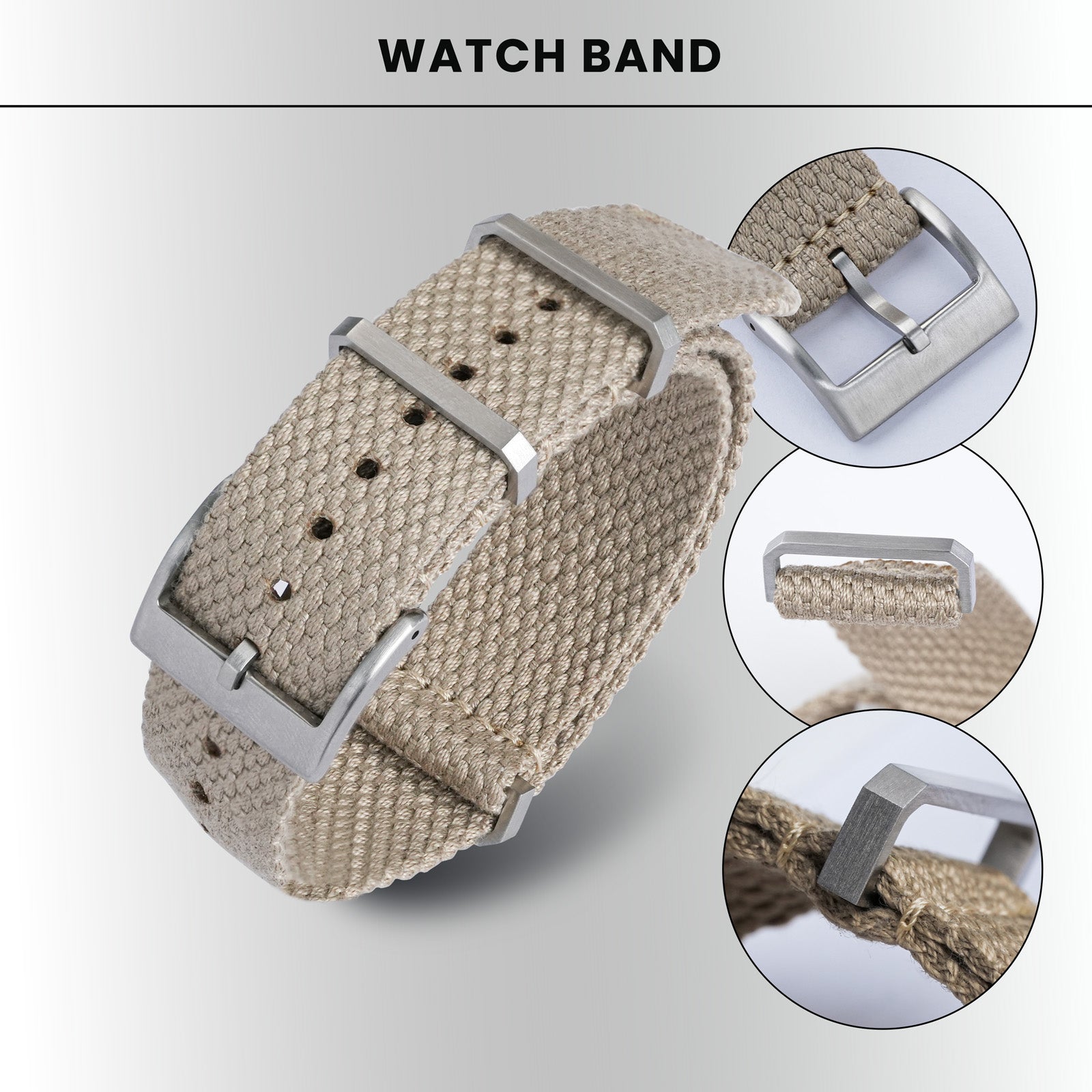 Militado Premium Quality Soft Watch Cotton Strap Watch Strap 20mm 22mm