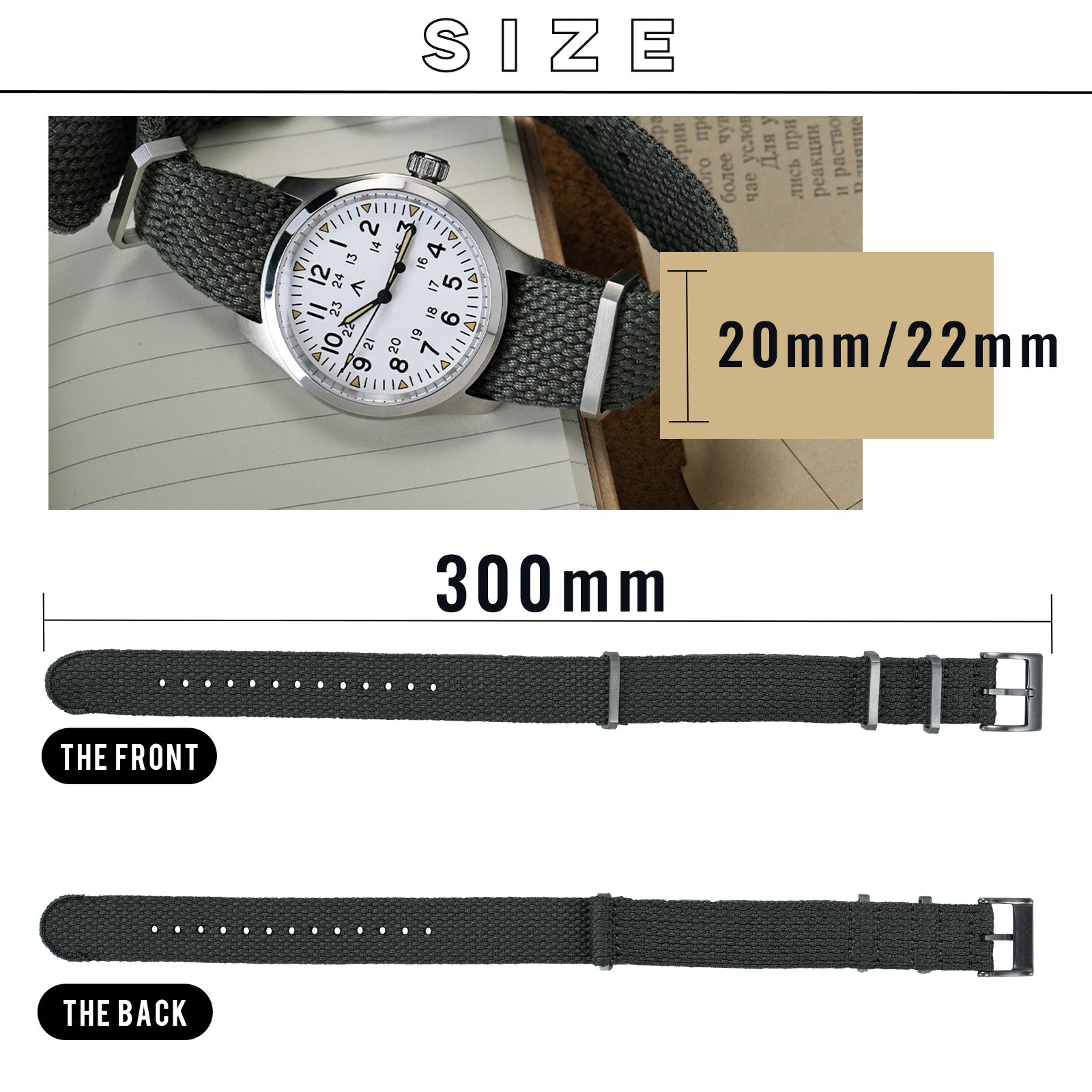 Militado Premium Quality Soft Watch Cotton Strap Watch Strap 20mm 22mm