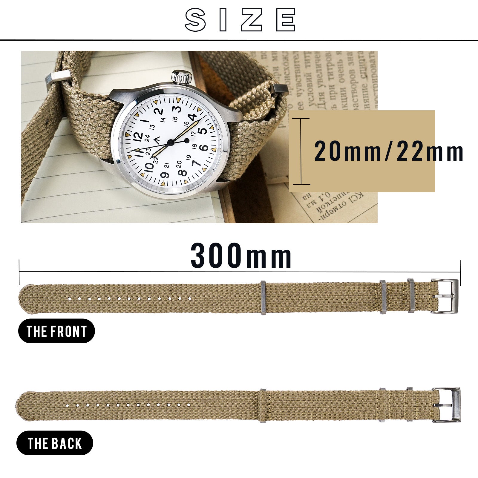 Militado Premium Quality Soft Watch Cotton Strap Watch Strap 20mm 22mm