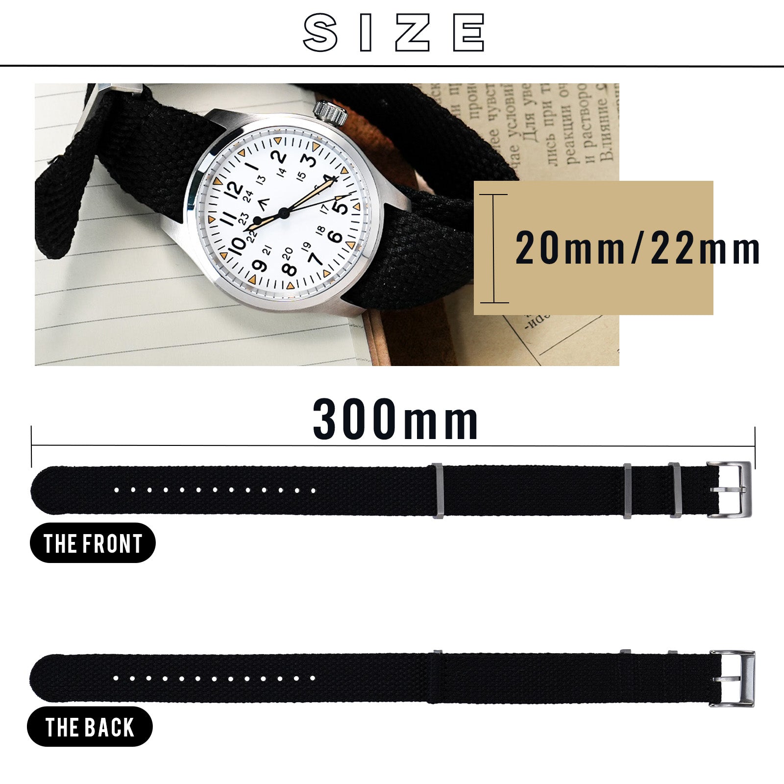 Militado Premium Quality Soft Watch Cotton Strap Watch Strap 20mm 22mm