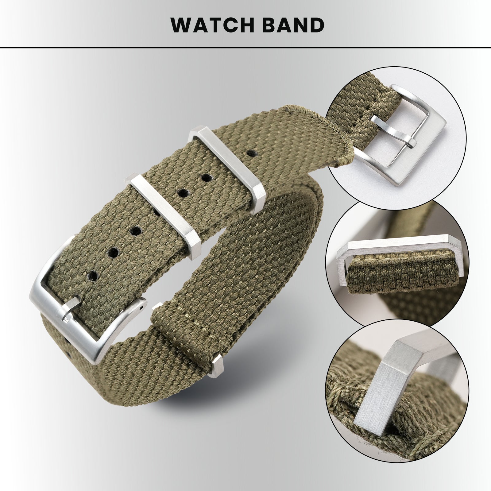 Militado Premium Quality Soft Watch Cotton Strap Watch Strap 20mm 22mm