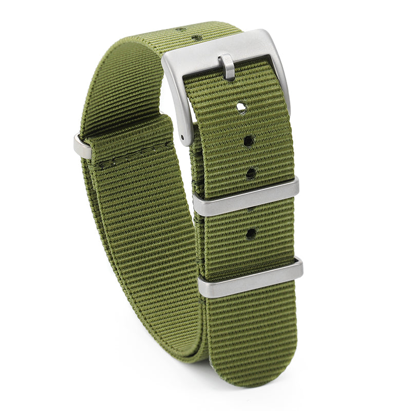 Smooth Nylon Watch Band with Sandblasting Buckle 18mm 20mm 22mm