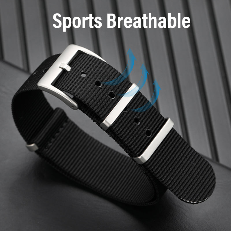 Smooth Nylon Watch Band with Sandblasting Buckle 18mm 20mm 22mm