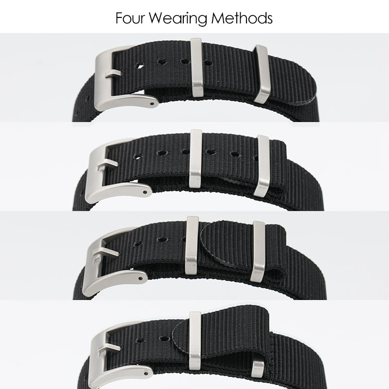 Smooth Nylon Watch Band with Sandblasting Buckle 18mm 20mm 22mm