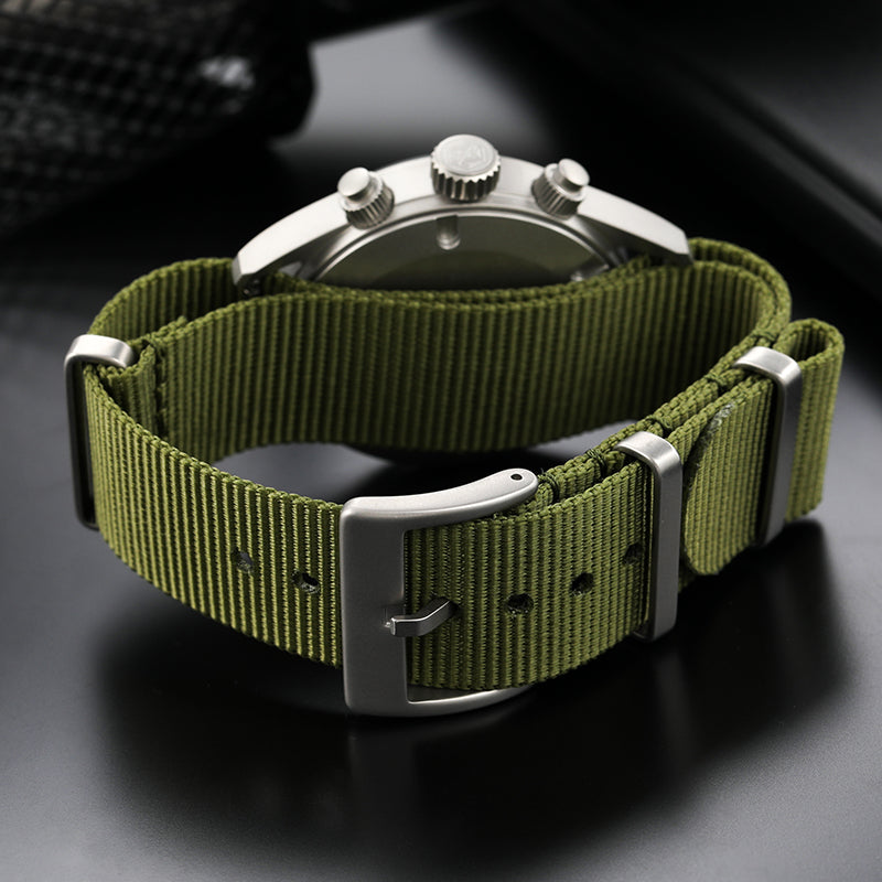 Smooth Nylon Watch Band with Sandblasting Buckle 18mm 20mm 22mm