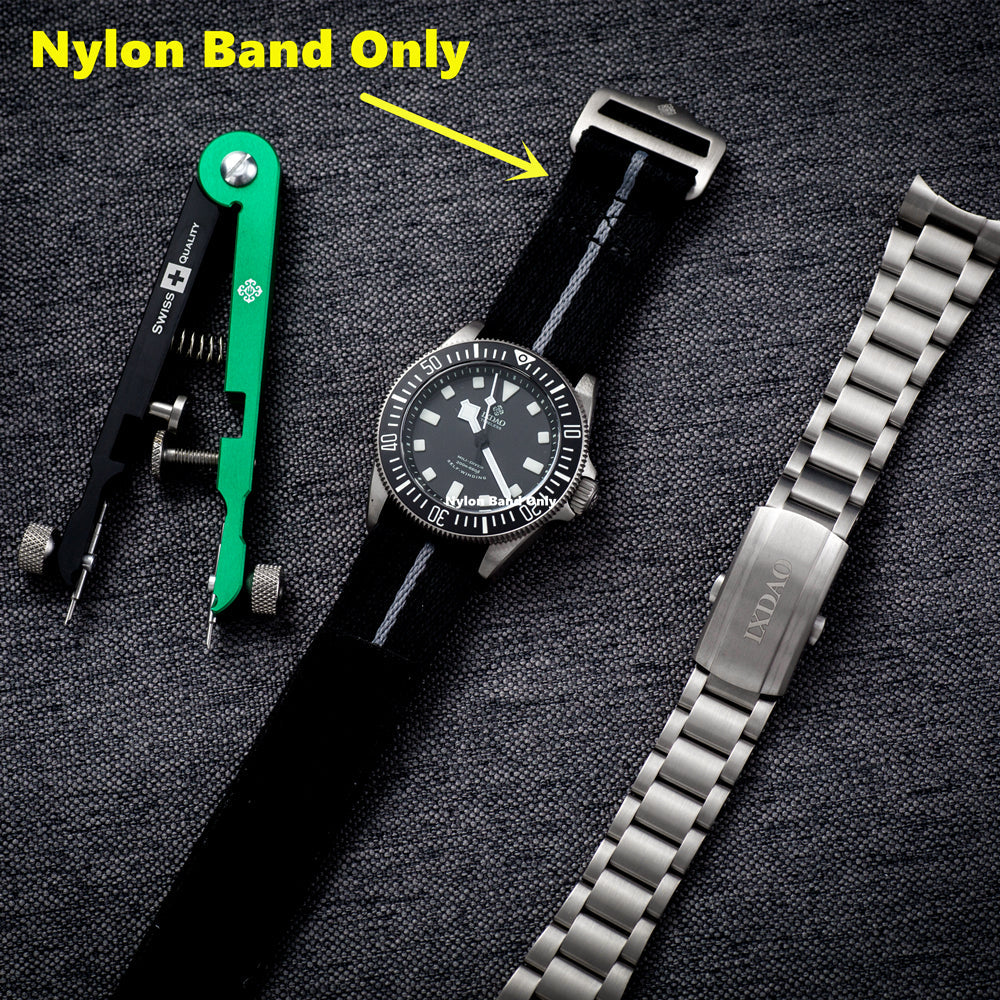 IXDAO 21mm Nylon Watchband with Titanium Buckle Militado Watches